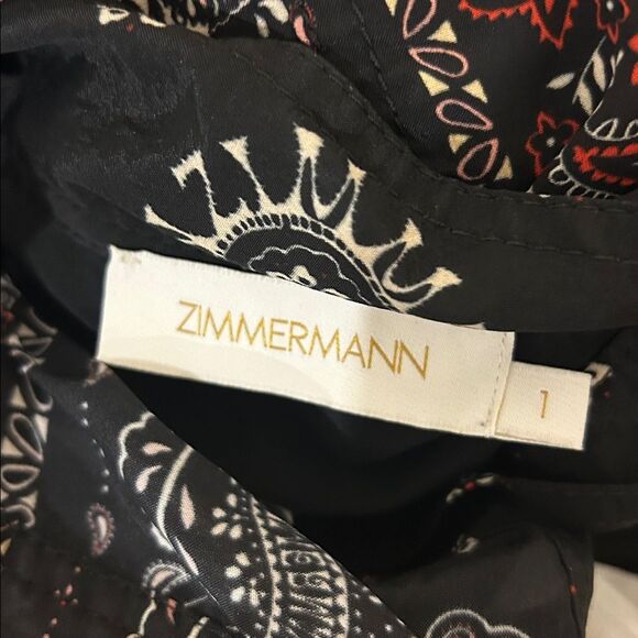 Zimmermann Matchmaker Utility Silk Dress in Black Bandana AU 1 - Picture 15 of 15